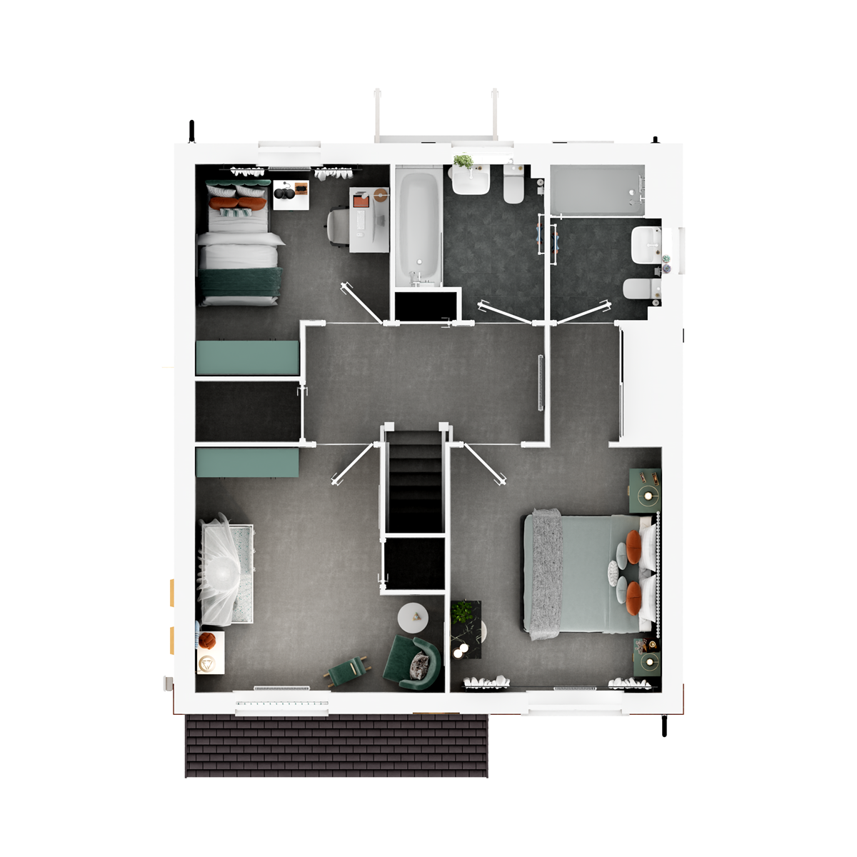 3D - First floor  floor plan