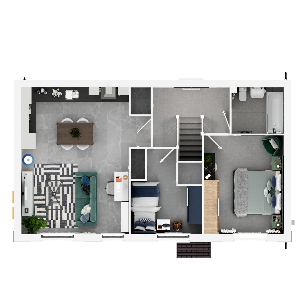 3D - First floor  floor plan