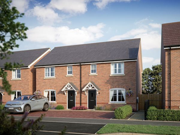 Front view of the Langford new build home at Birch View.