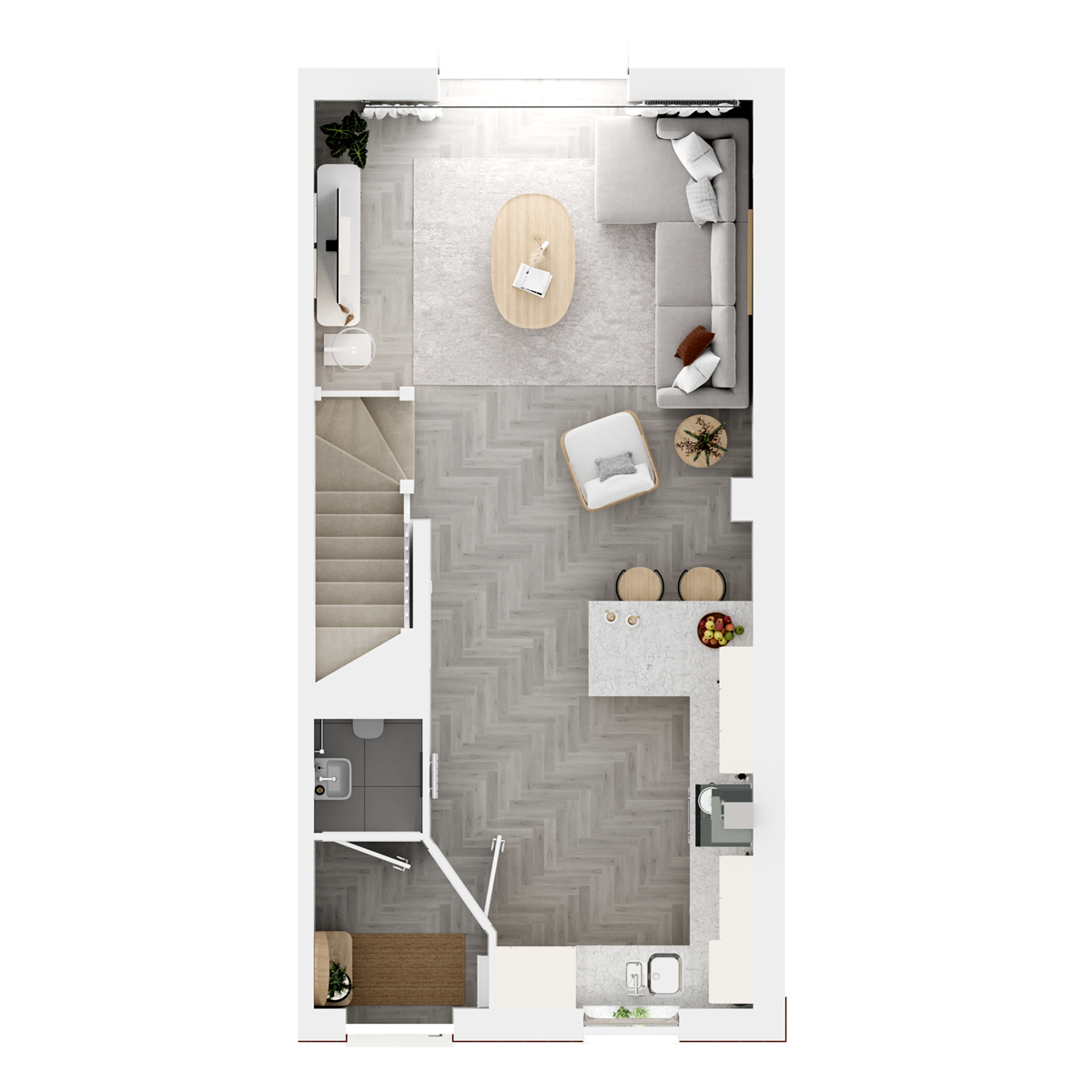 3D - Ground floor  floor plan