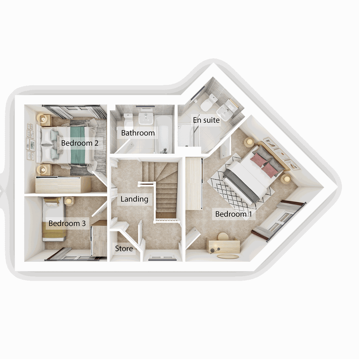 First Floor - 3D floor plan