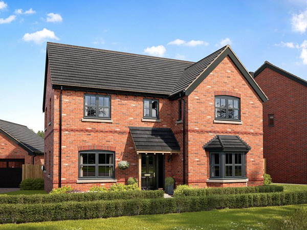 Front view of the Bamburgh new build home at Monarch Walk.