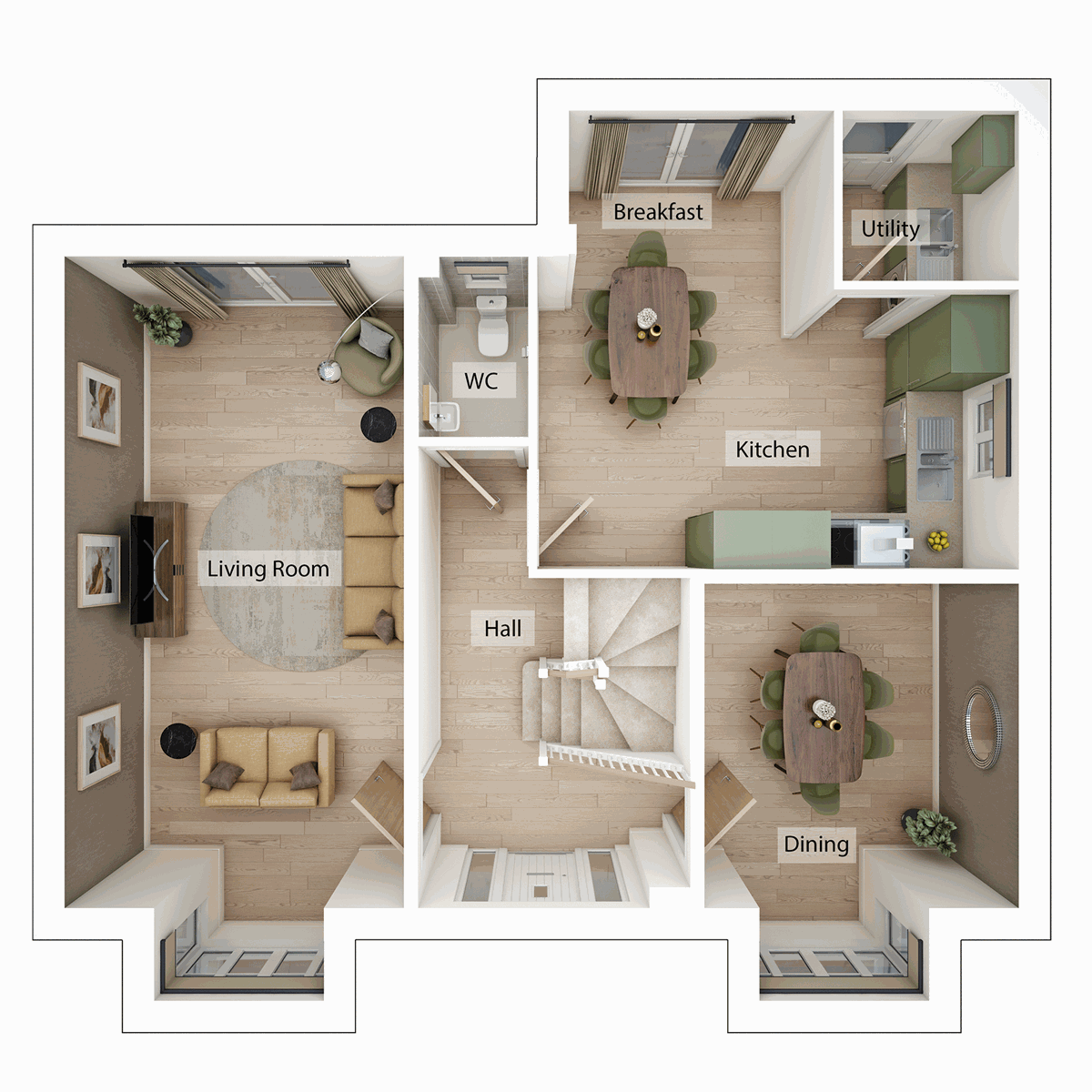 Ground Floor - 3D floor plan
