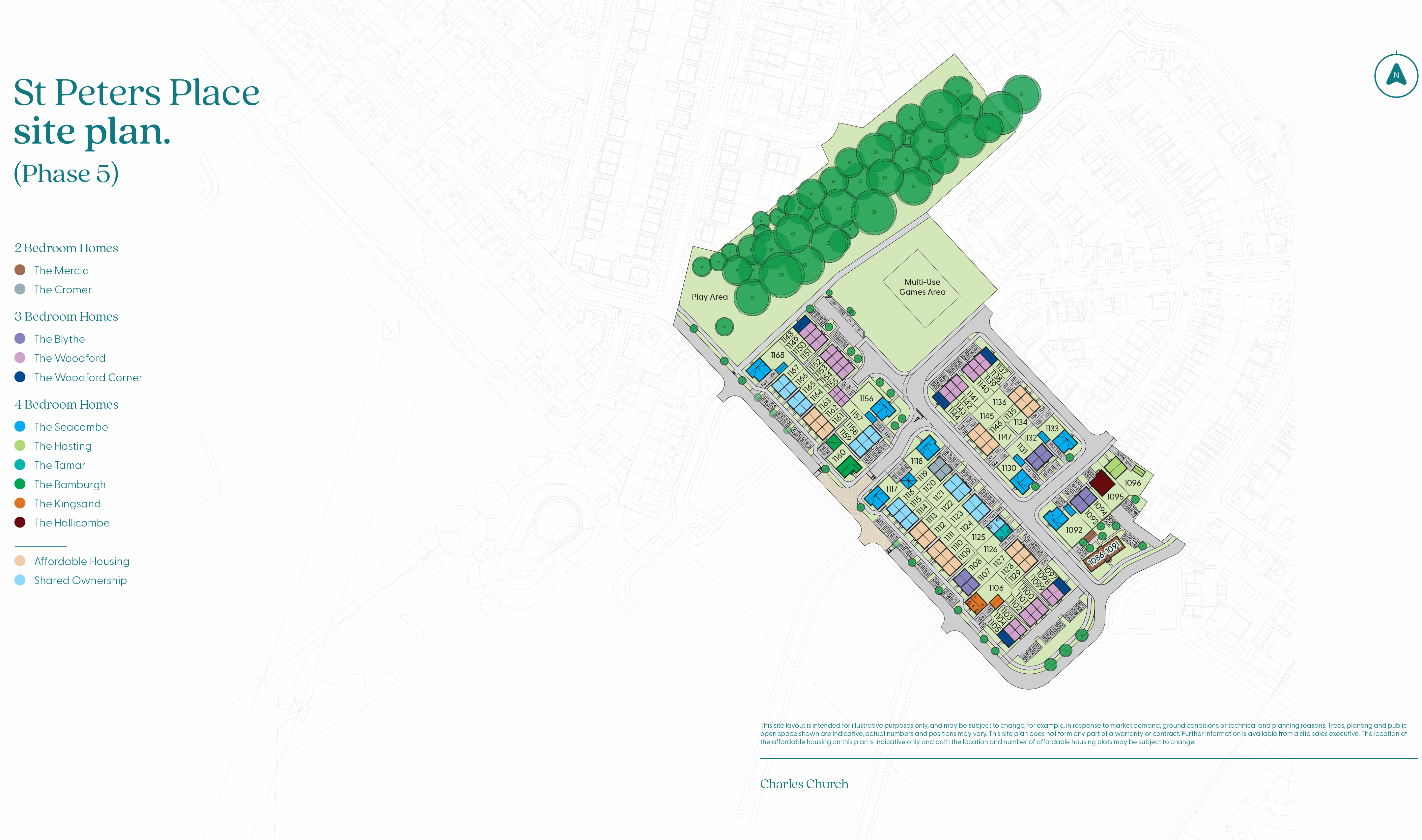 Site plan of St Peters Place Charles Church phase 5.
