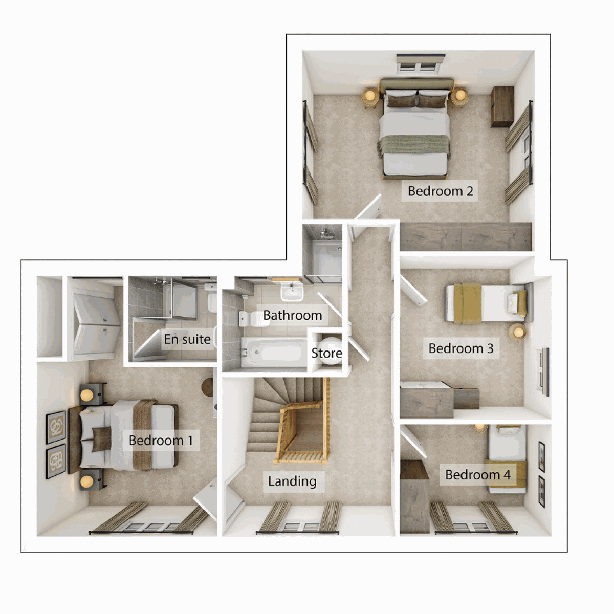First Floor 3D floor plan