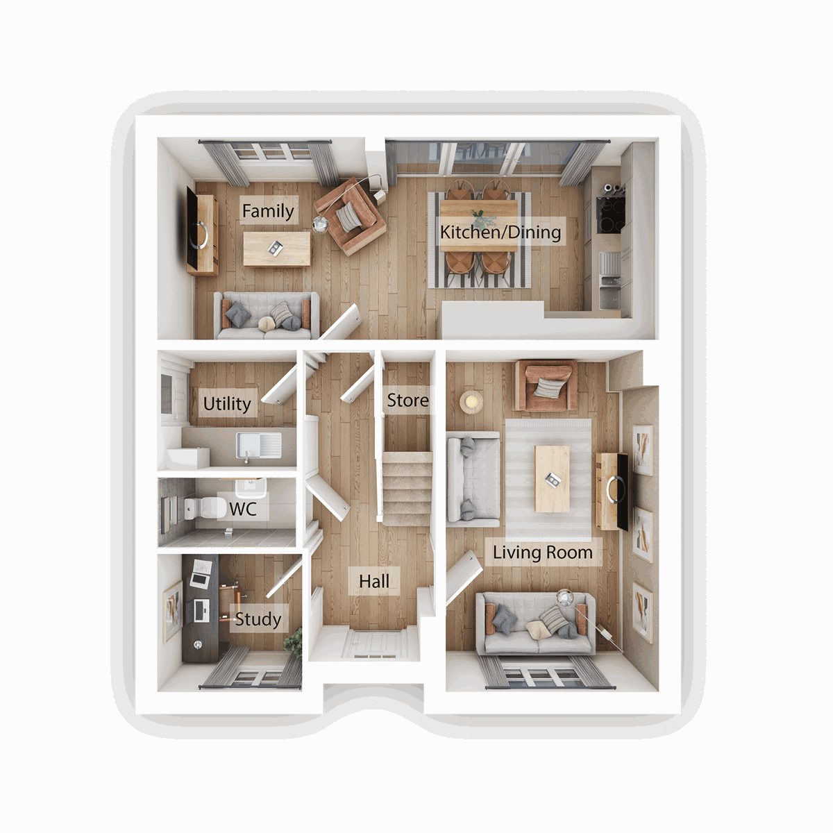 Ground Floor - 3D floor plan