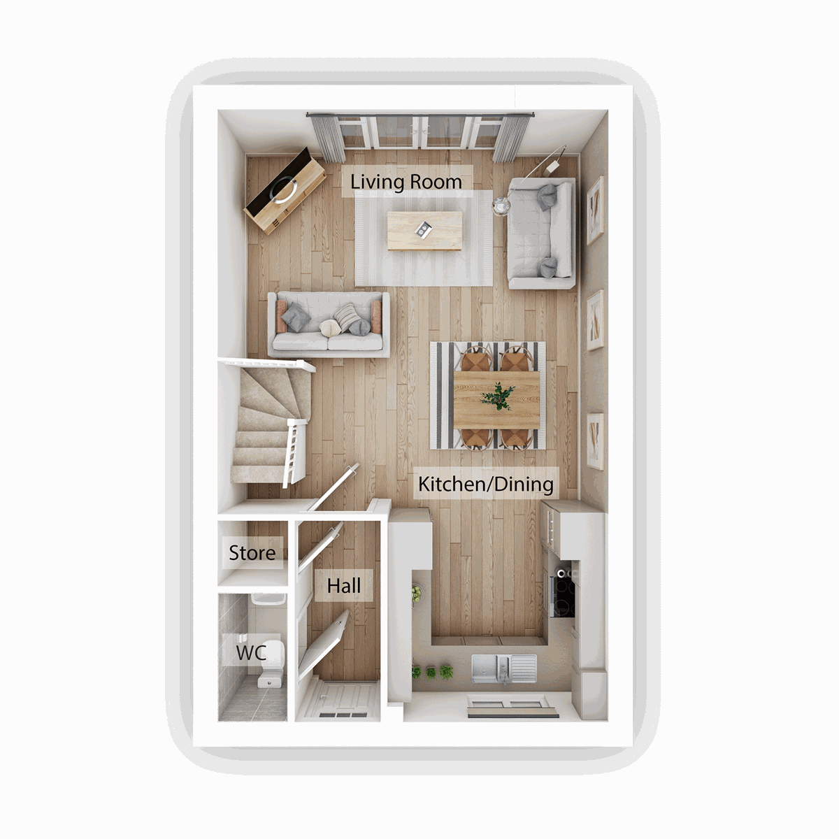 Ground Floor - 3D floor plan