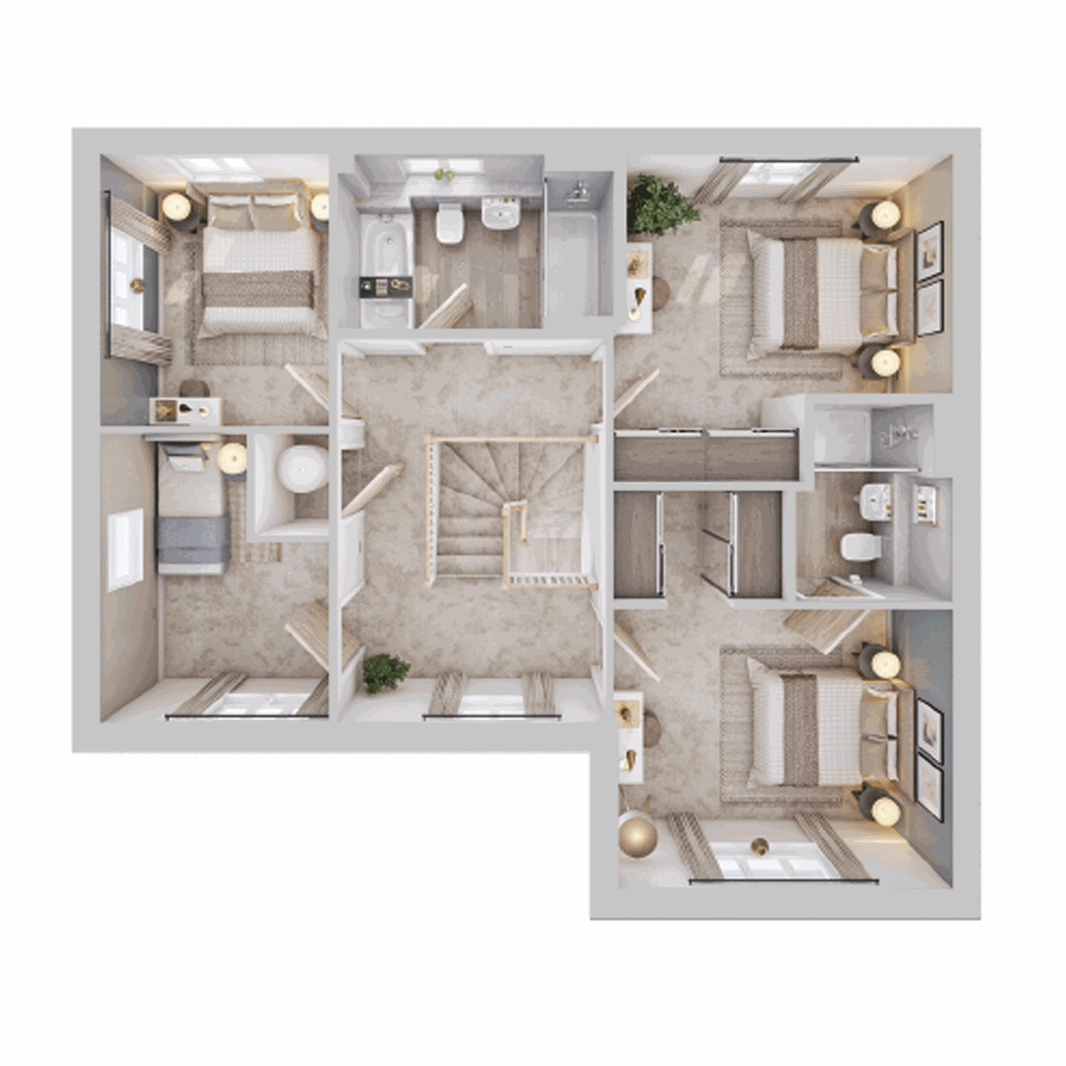 Bamburgh first floor plan, The Hedgerows, four bedrooms, bathroom, en suite