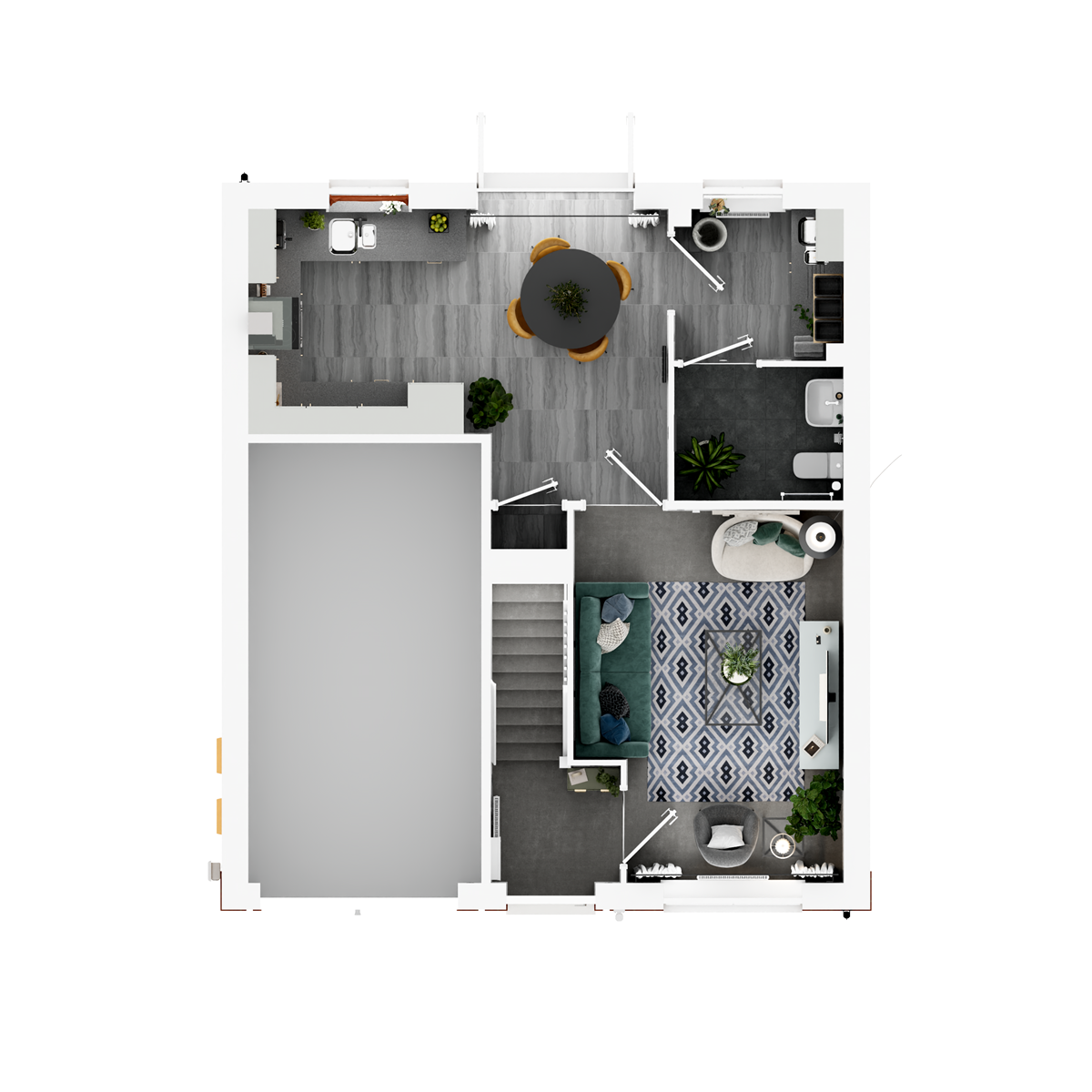 3D - Ground floor  floor plan