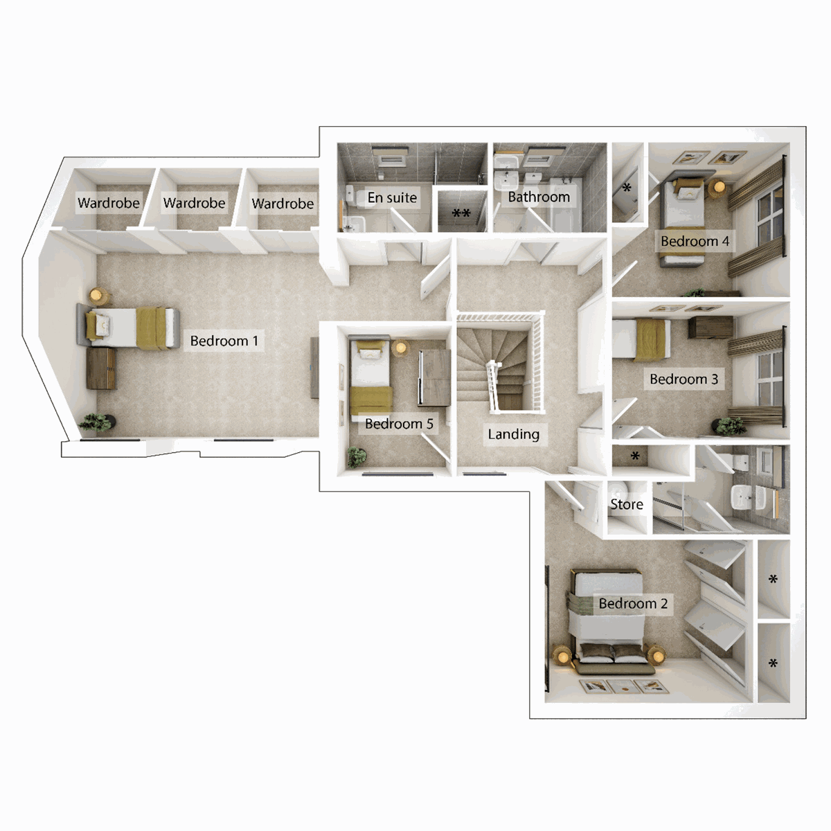 3D - First Floor floor plan