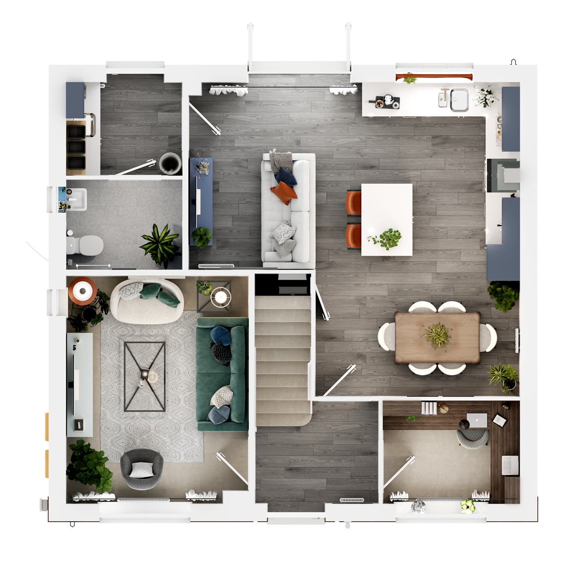 3D - Ground Floor floor plan