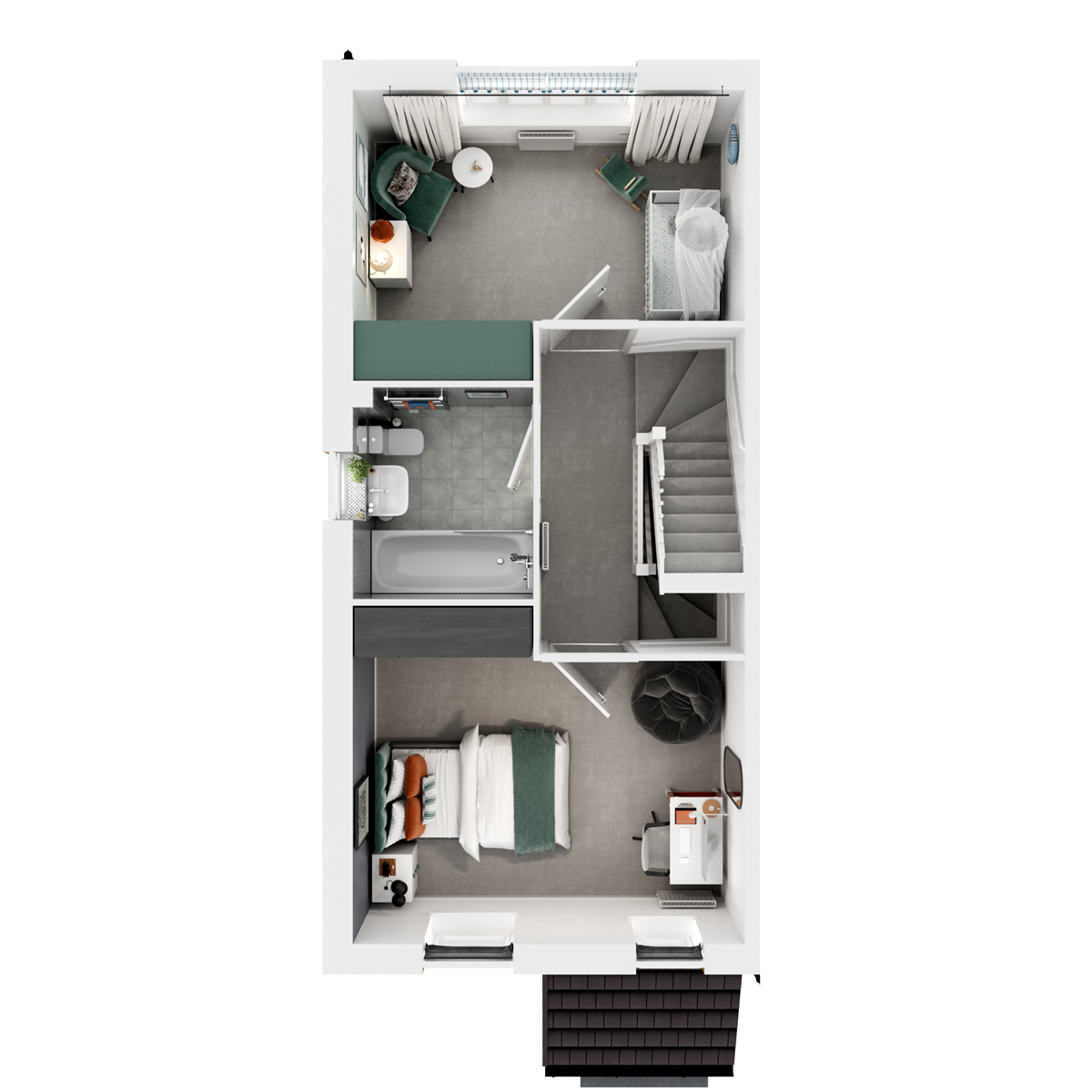 3D - First floor  floor plan