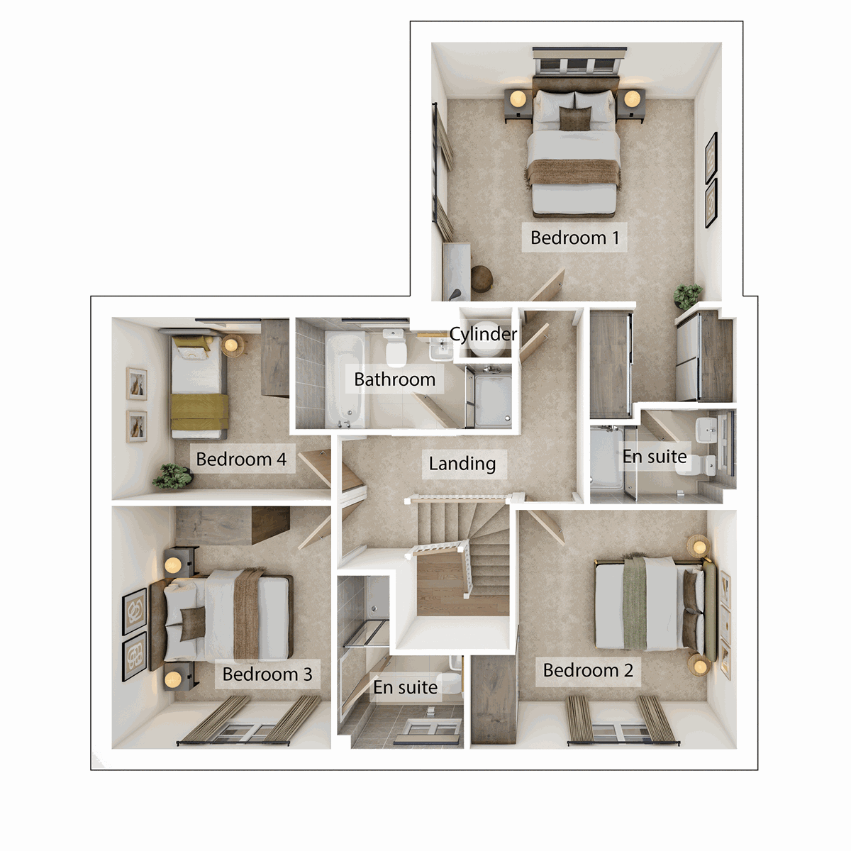 First Floor - 3D floor plan