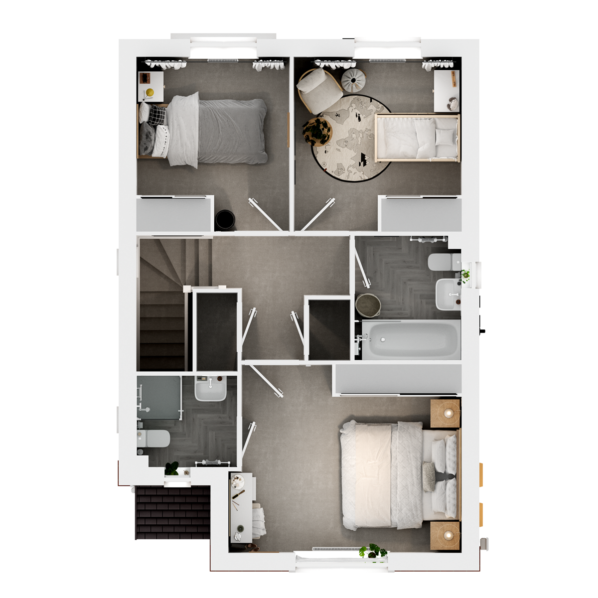 3D - First floor  floor plan