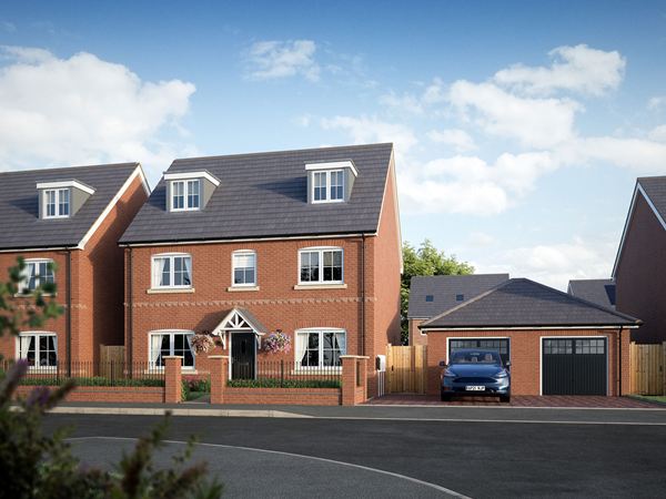 Front view of the Kingsand new build home at Birch View.