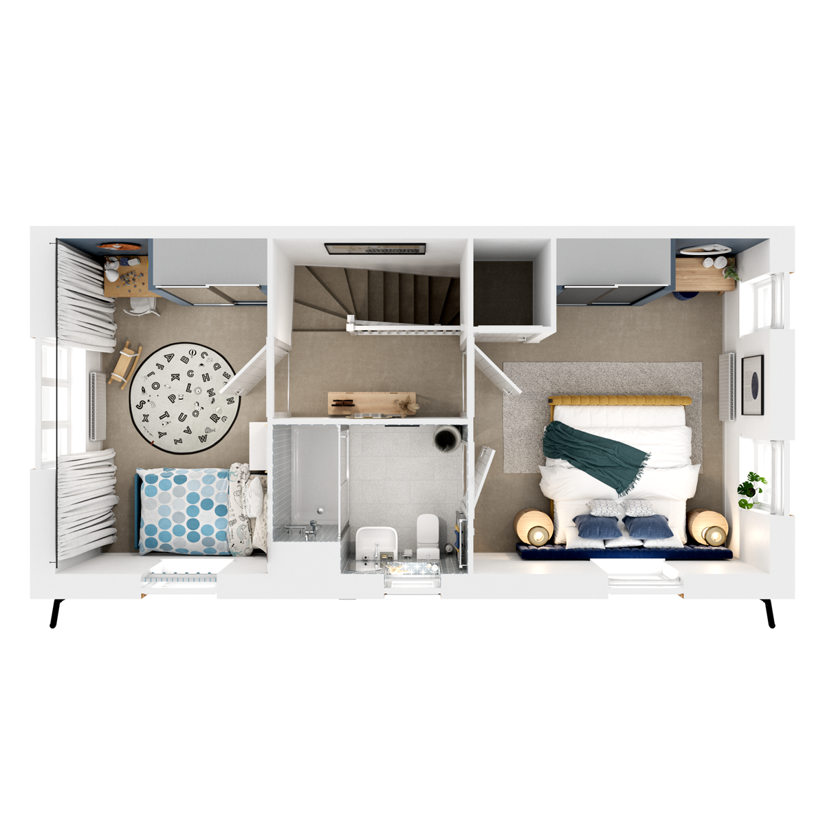 3D - Second floor  floor plan