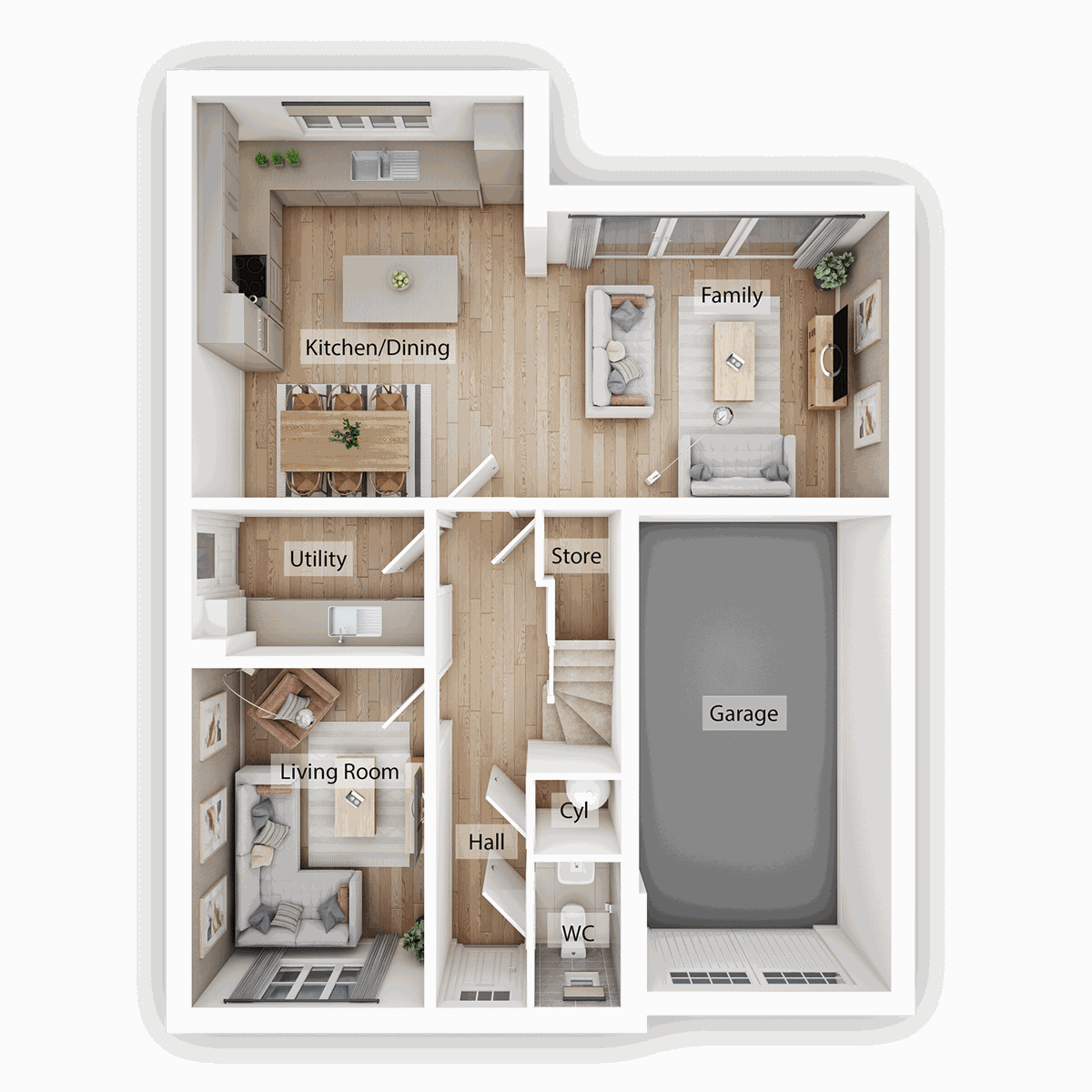 Ground Floor - 3D floor plan