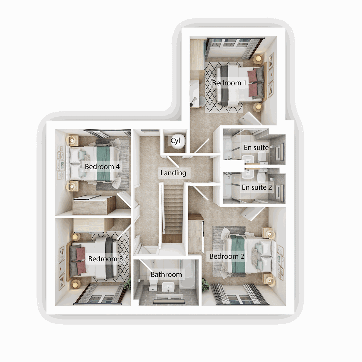 3D First Floor floor plan