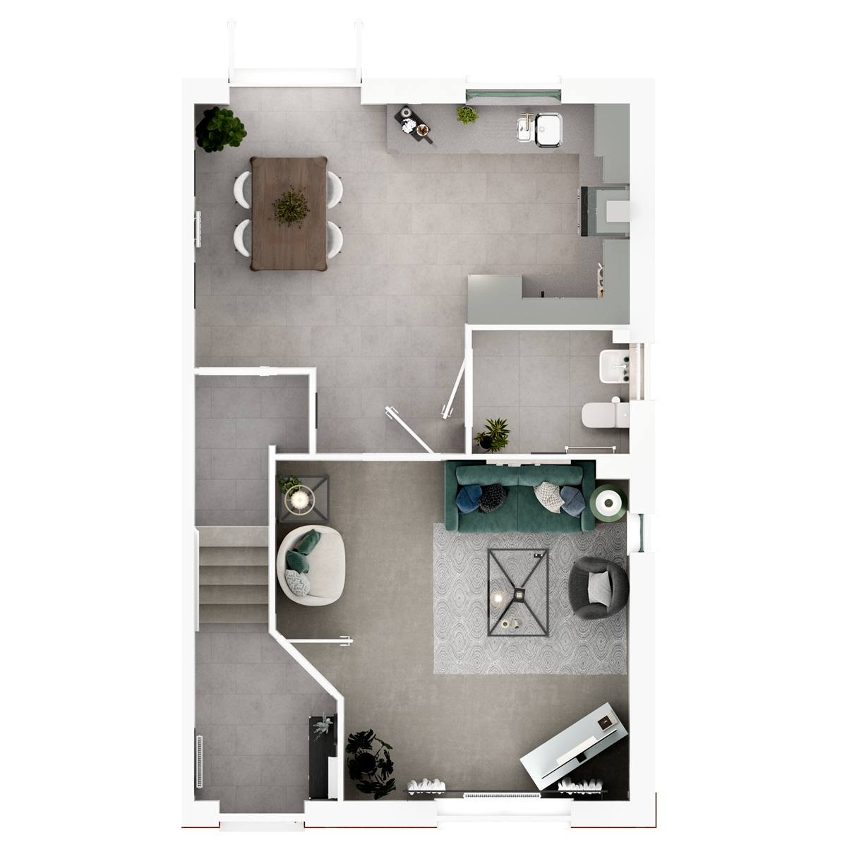 3D - Ground floor  floor plan