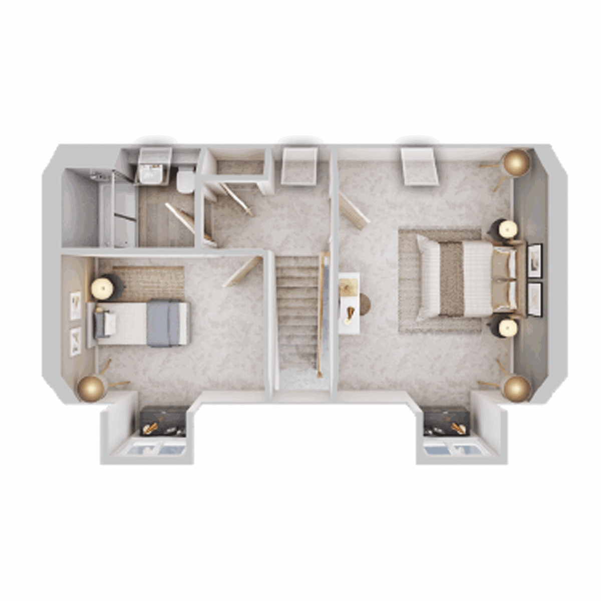 Five bedroom Kingsand second floor layout with dormer windows, The Hedgerows.