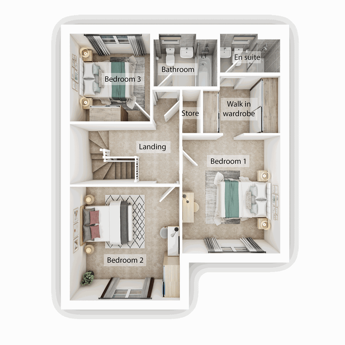 First Floor - 3D floor plan