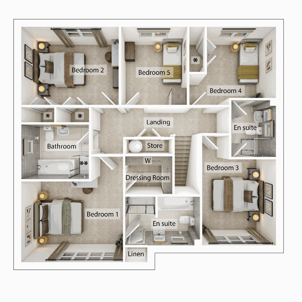 3D - First Floor floor plan