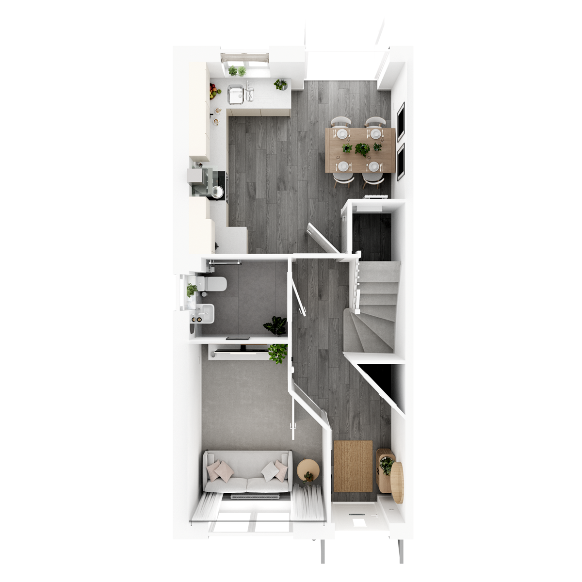 3D - Ground floor  floor plan