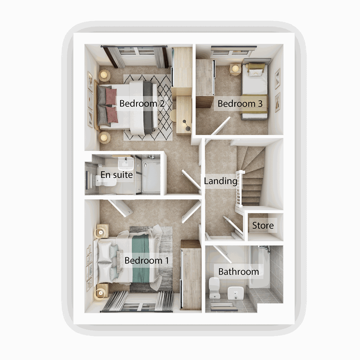 First Floor - 3D floor plan