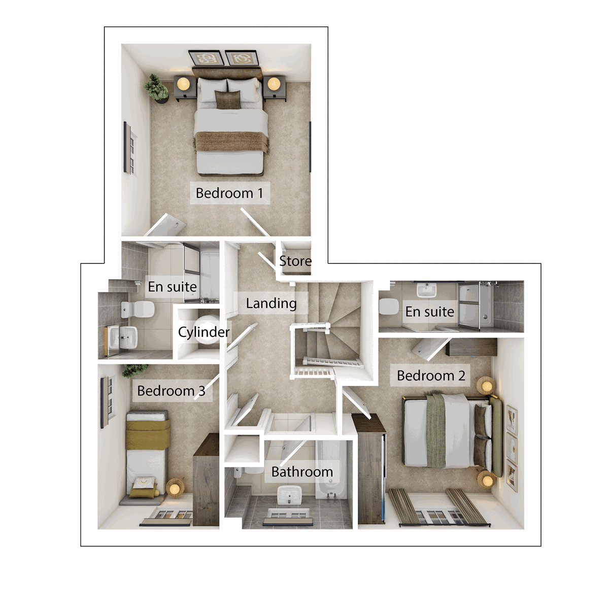 3D - First Floor floor plan