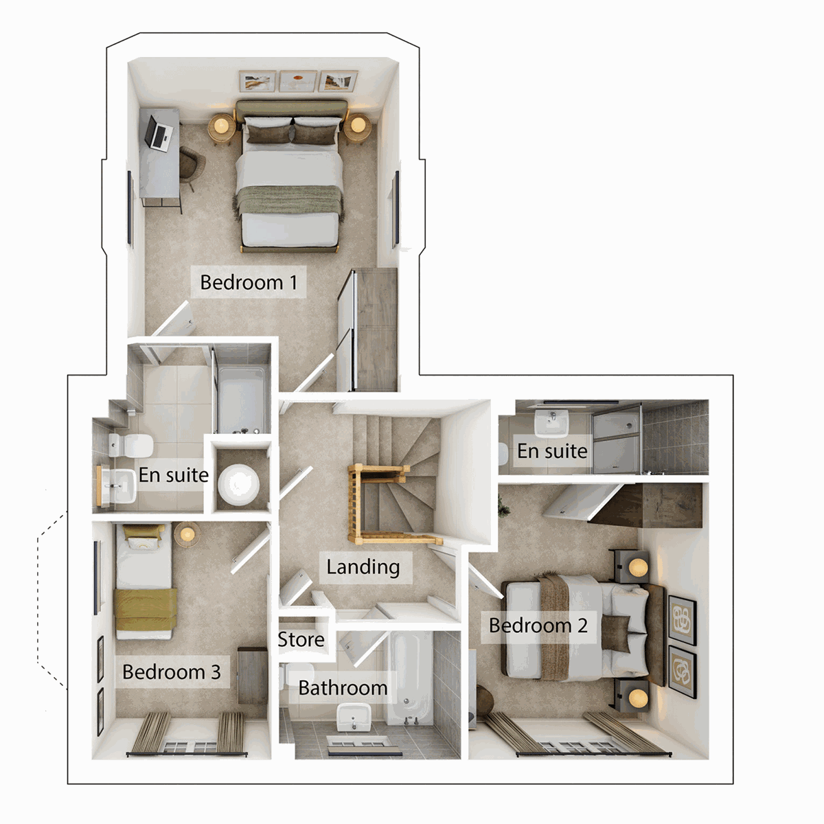 First Floor 3D floor plan