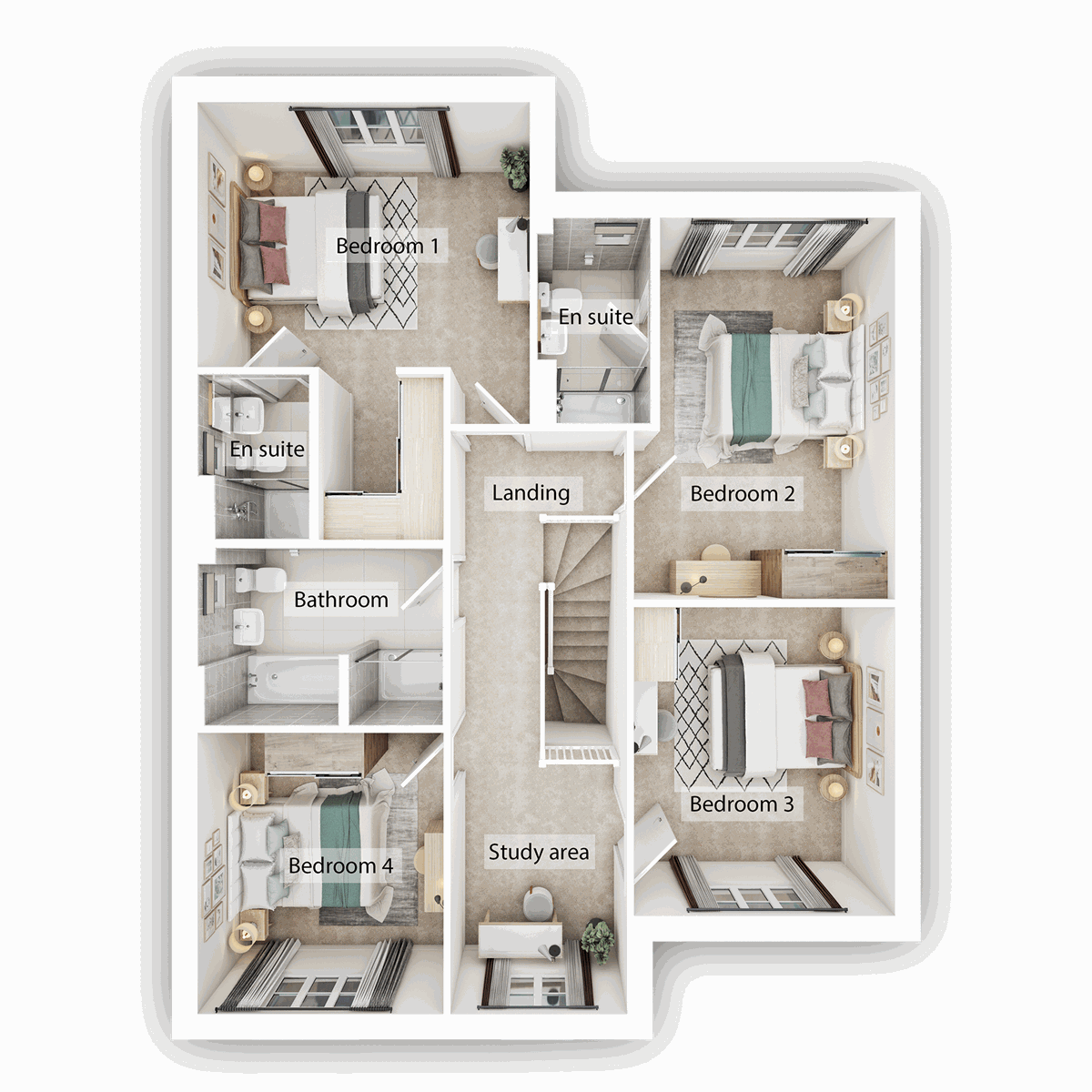 First Floor - 3D floor plan