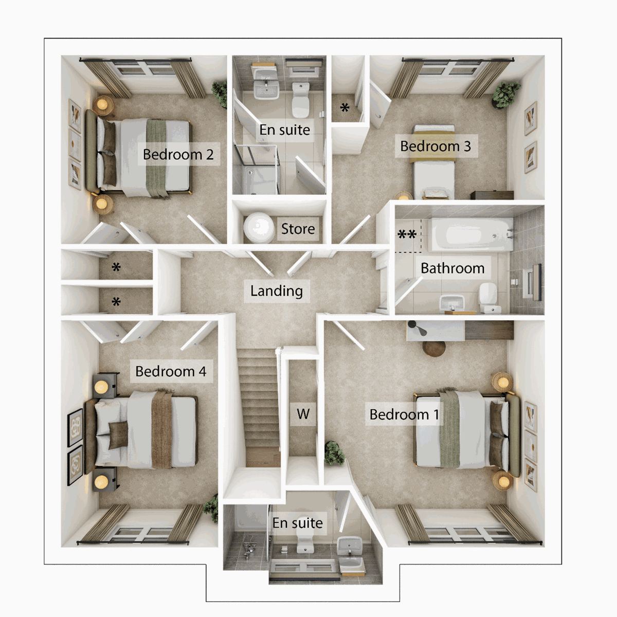 3D - First Floor floor plan