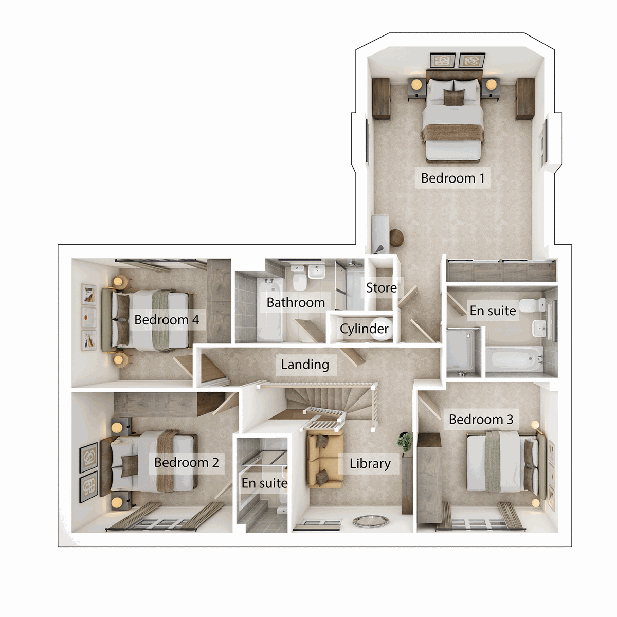 First Floor - 3D floor plan