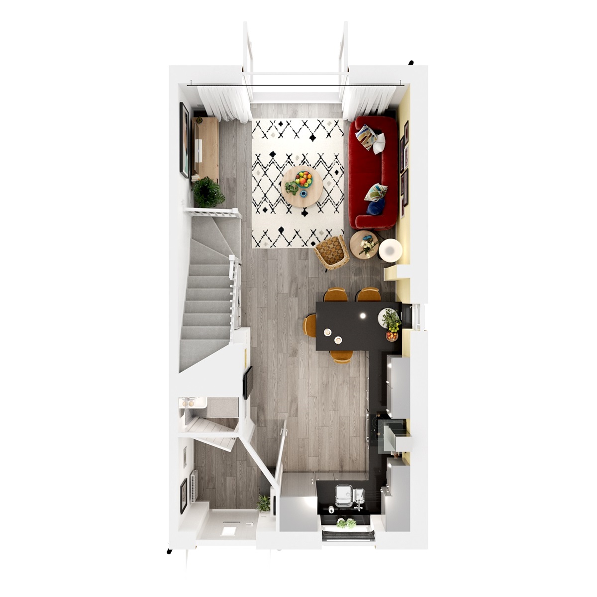 3D - Ground Floor floor plan