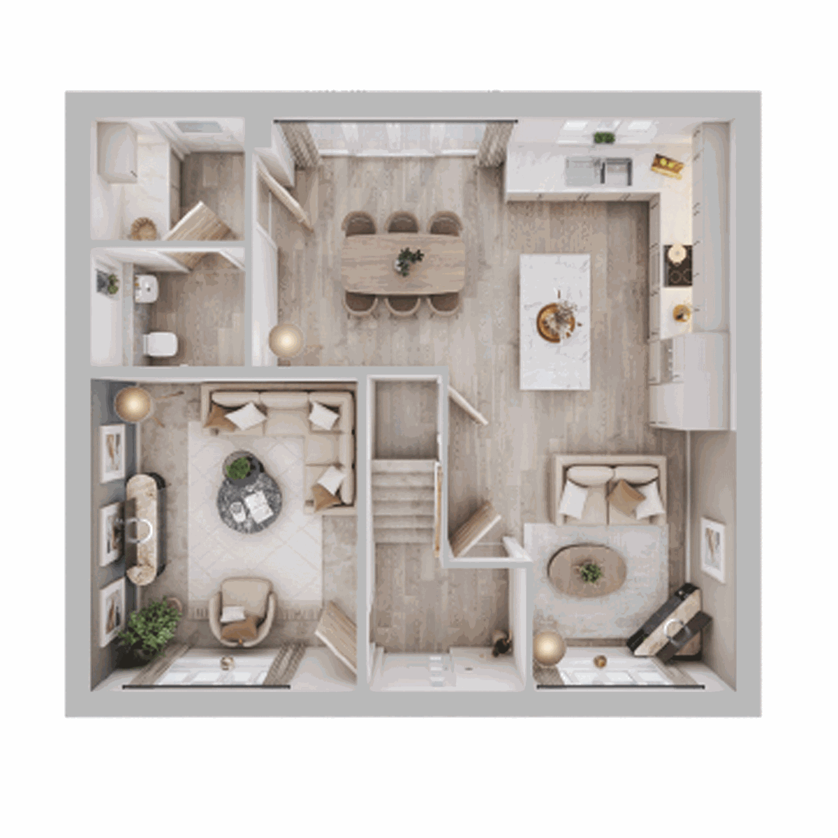 Ground floor plan of the five bedroom Kingsand at The Hedgerows.