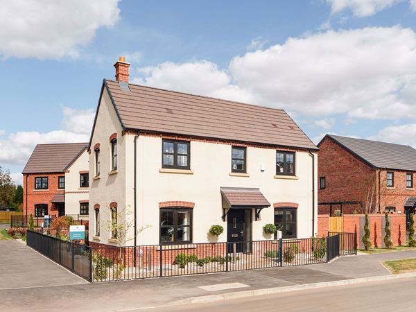 Exterior view of rendered new build home at Lockside development