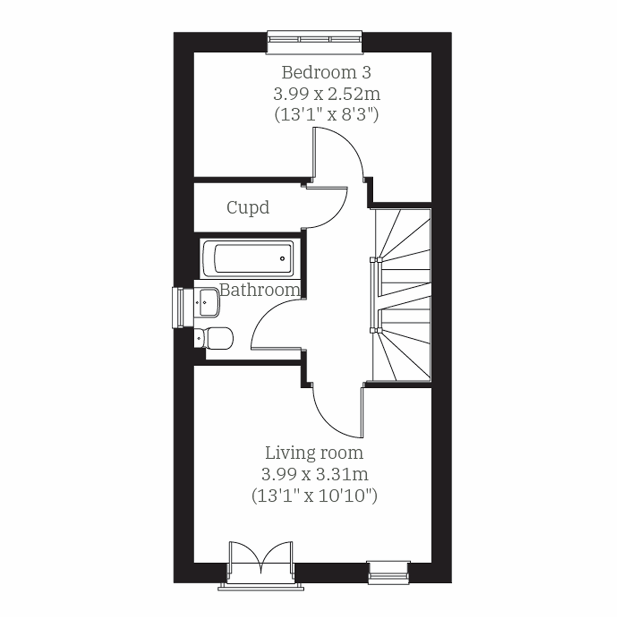 Floor plan on the second floor of the Woodford at Charles Church St Peters Place
