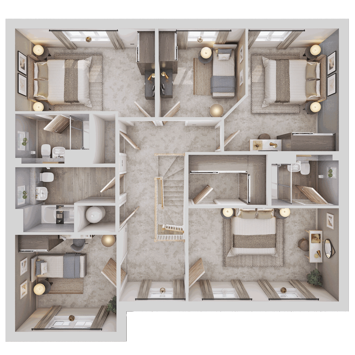 Broadhaven first floor plan at Monarch Walk with four bedrooms, en suite and family bathroom.