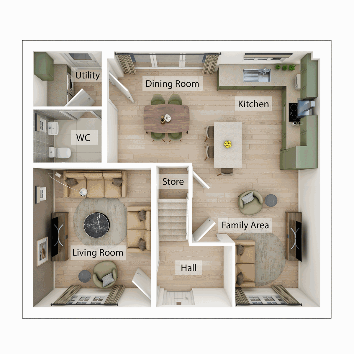 Ground Floor - 3D floor plan