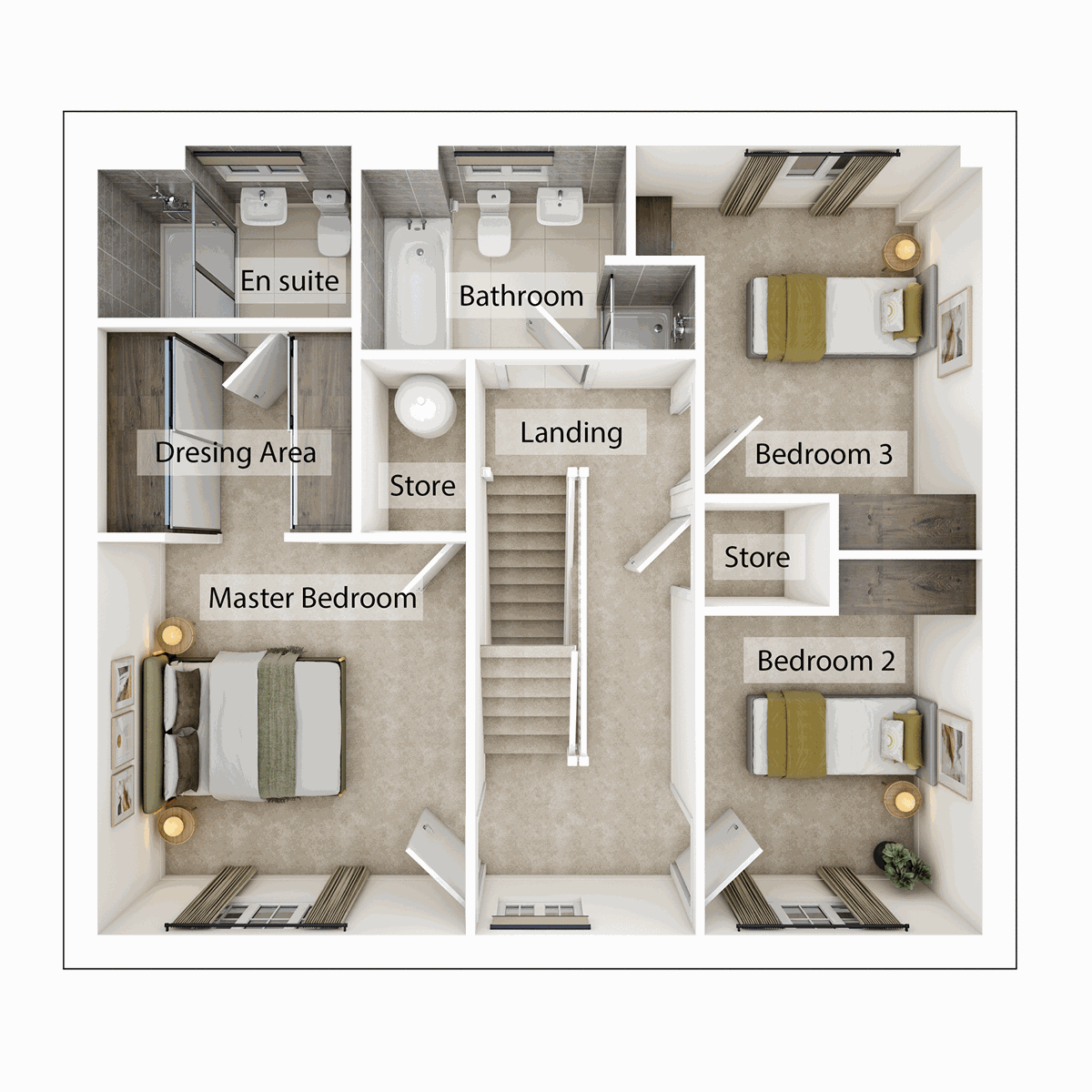 First Floor - 3D floor plan