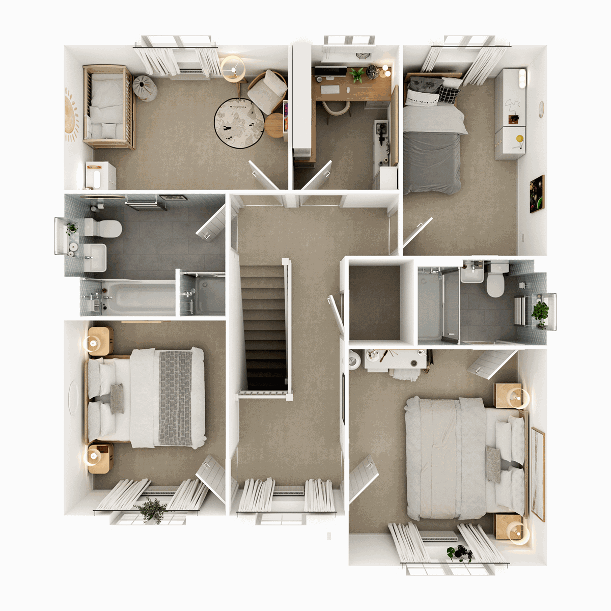 First Floor 3D floor plan