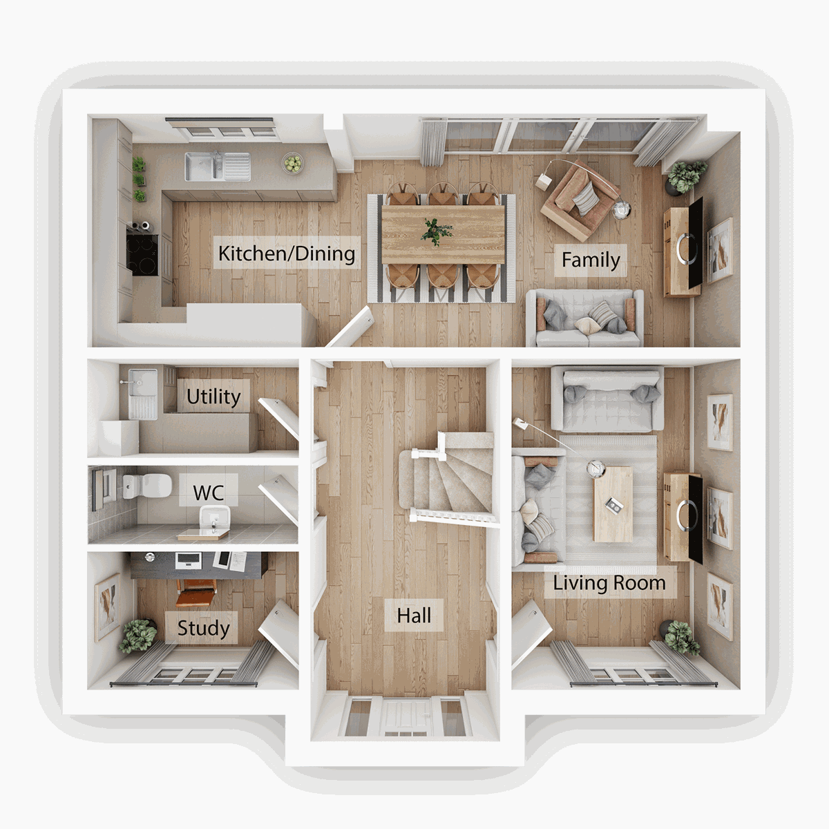 3D Ground Floor floor plan