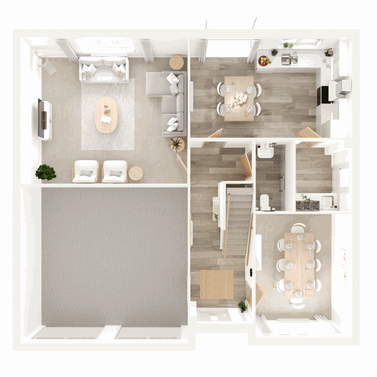 3D - Ground Floor floor plan
