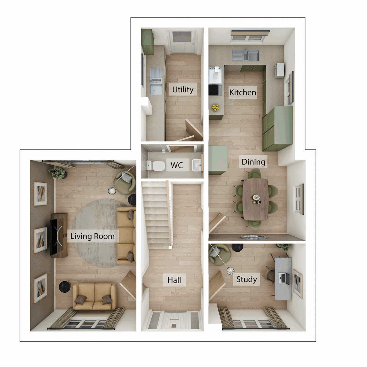 Ground Floor - 3D floor plan
