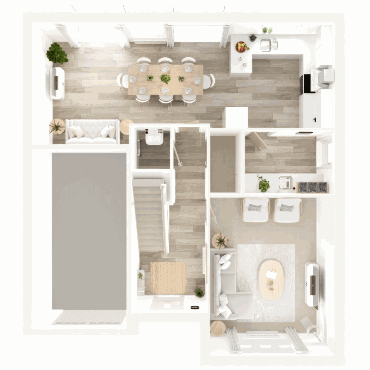3D - Ground Floor floor plan