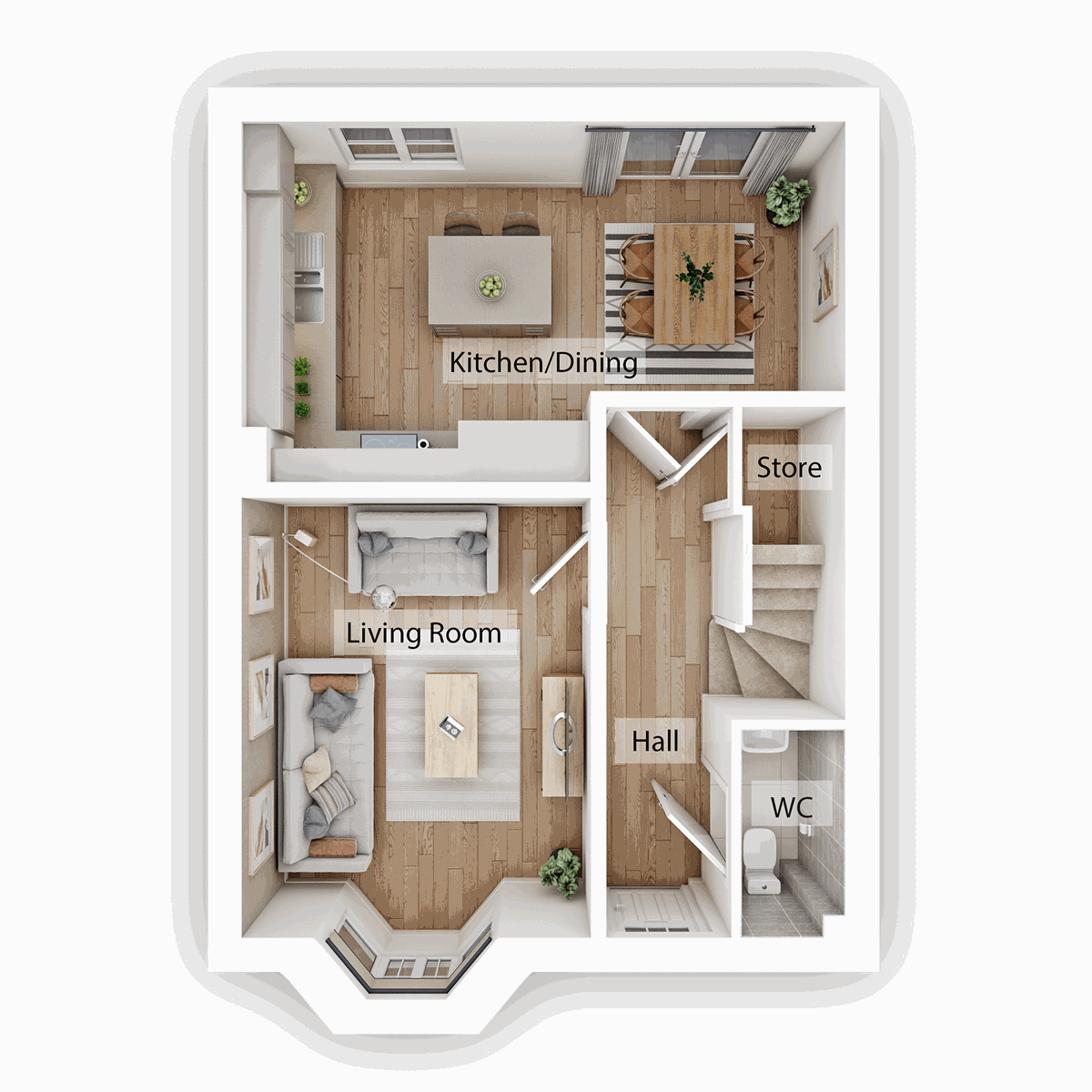 Ground Floor - 3D floor plan