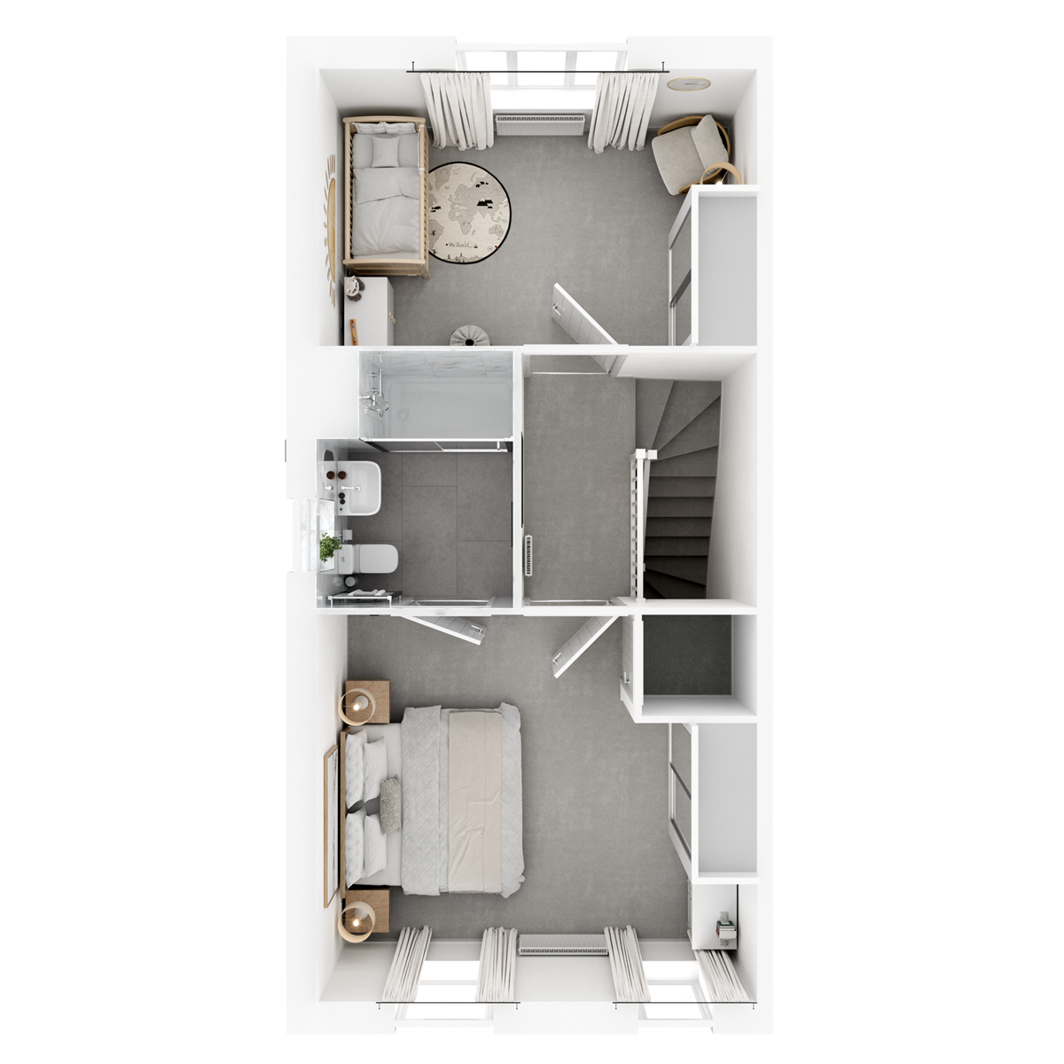 3D - Second floor  floor plan