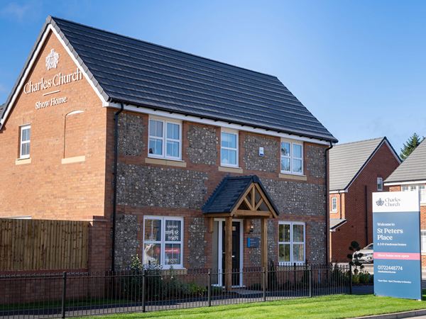 Show home at Charles Church St Peters Place street scene