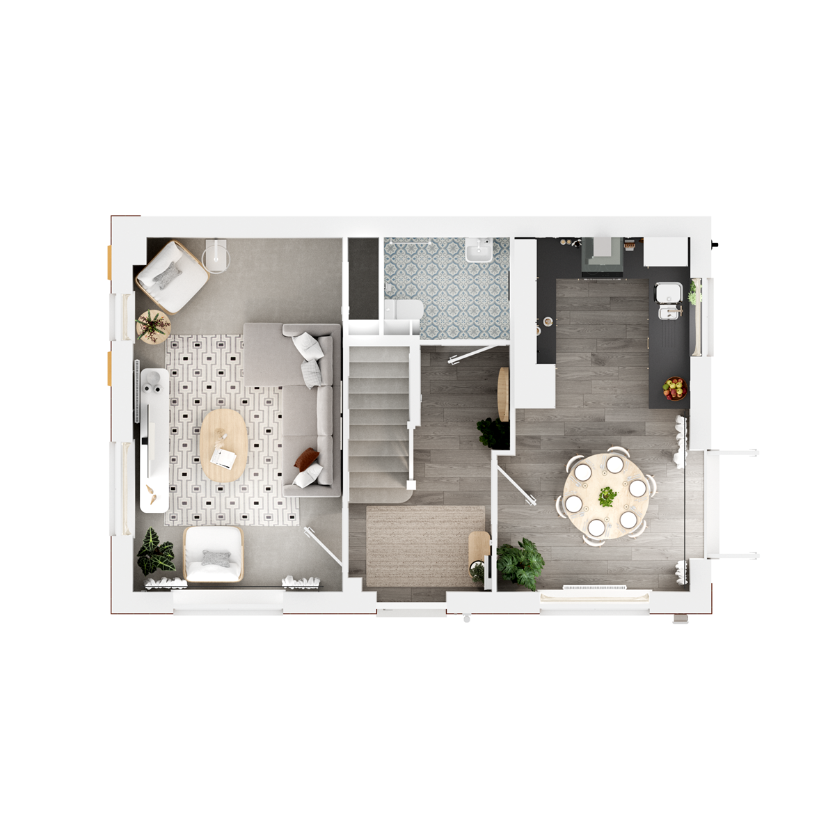 3D Ground floor  floor plan