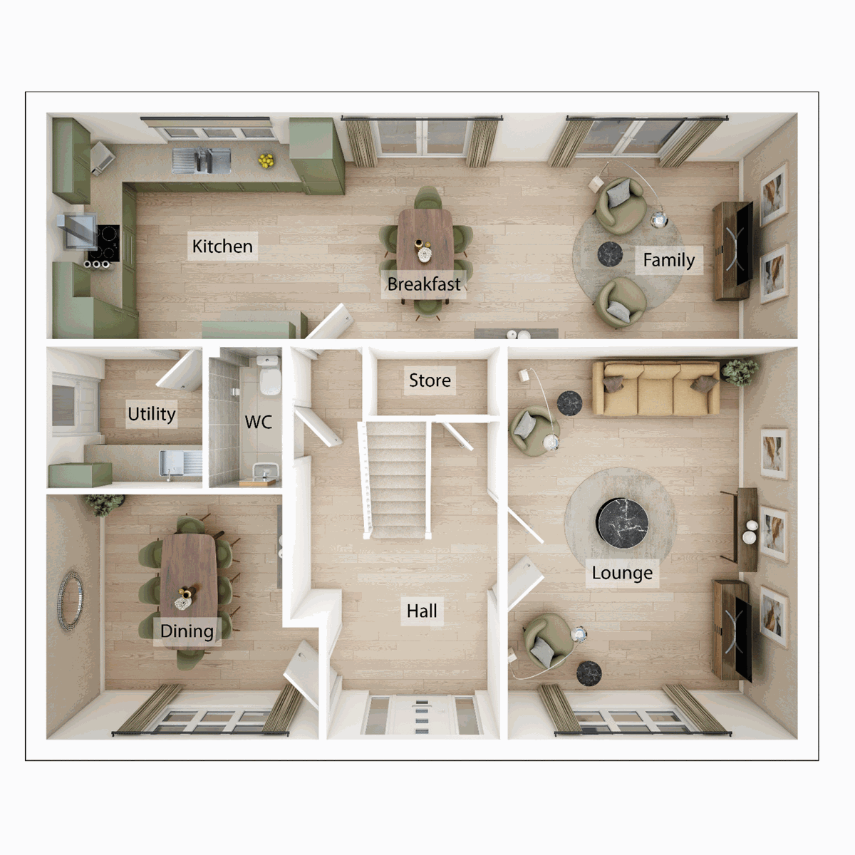 3D - Ground Floor floor plan